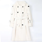 Long Warm Fluffy Faux Fur Trench Coat