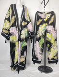 Two Piece African Set - Kaftan Pant + Long Kimono