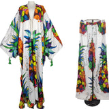 Two Piece African Set - Kaftan Pant + Long Kimono
