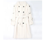 Long Warm Fluffy Faux Fur Trench Coat