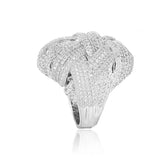 Luxury Geometric Weave CZ Ring| Statement Women’s Jewelry
