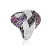 Luxury Geometric Weave CZ Ring| Statement Women’s Jewelry