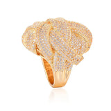 Luxury Geometric Weave CZ Ring| Statement Women’s Jewelry