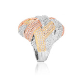 Luxury Geometric Weave CZ Ring| Statement Women’s Jewelry