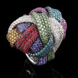 Luxury Geometric Weave CZ Ring| Statement Women’s Jewelry