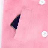 Long Warm Fluffy Faux Fur Trench Coat