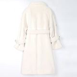 Long Warm Fluffy Faux Fur Trench Coat