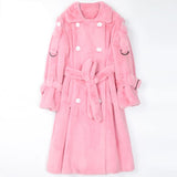 Long Warm Fluffy Faux Fur Trench Coat