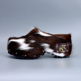 Handmade Studded Platform Fur Slippers