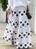 High Waisted Elastic Loose Polka-Dot Pants