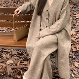 Three Piece Set - European British Style Long Sweater