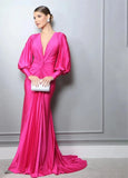 Floor-Length V-Neck Evening Gown