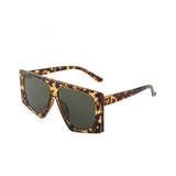 Oversized Punk Leopard Rectangle Sunglasses