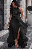 Modigirl Black Ruffle Maxi Dress