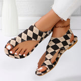 Peep Toe Gingham  Sandal