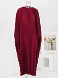 Elegant Pleated Batwing Dress for Women