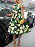 Elegant Floral Midi Dress| Bright Spring