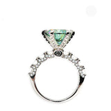 Sterling Silver Green Moissanite Cocktail Ring