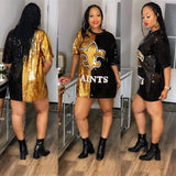 Saints Sequin Fan Tee