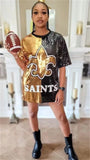 Saints Sequin Fan Tee