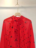Lightweight Elegant Polka Dot Chiffon Blouse