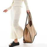 Woven Designer Straw Tote Bag