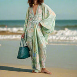 Bohemian Floral Print Maxi Dress