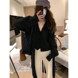 Three Piece Set - European British Style Long Sweater
