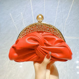 Luxurious Twisted Knot Rhinestone Embellished Clutch