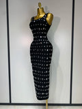 Rhinestone Bodycon Maxi Dress
