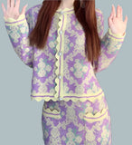 Bright Vintage Two-Piece Skirt Set for Fall