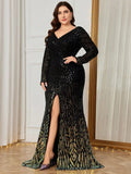 Elegant Sequin High Split Dress | Sparkling Long Party Gown