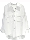 Double Pocket White Denim Design Shirt