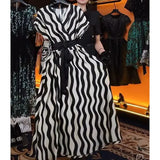 Zaria Stripe Print High Waist Dress for Women