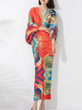 Miyake Abstract Print Pleated Dress
