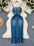 Vintage Denim Maxi Dress