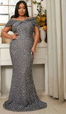 Elegant Off Shoulder Sequins Dress