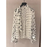 Lightweight Elegant Polka Dot Chiffon Blouse