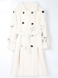 Long Warm Fluffy Faux Fur Trench Coat
