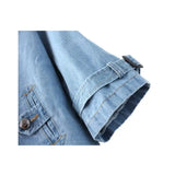 Double Breasted Denim Cape Coat