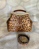 Vintage Leather Leopard Bag