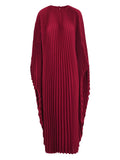 Elegant Pleated Batwing Dress for Women