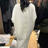 Two-Piece Set - Chic Knitted Sweater & Skirt Set