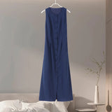 Elegant Sleeveless O-Neck Long Dress