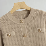 3-Piece Knitted Dress Set with Cardigan & Belt