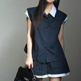 Neploe Two-Piece Top + High Waist Shorts