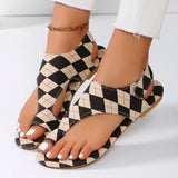 Peep Toe Gingham  Sandal