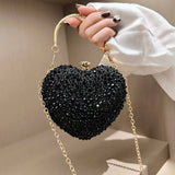 Heart Shaped Studded Inlay HandbagHeart Shaped Studded Inlay Handbag