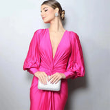 Floor-Length V-Neck Evening Gown