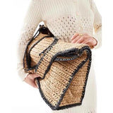 Woven Designer Straw Tote Bag